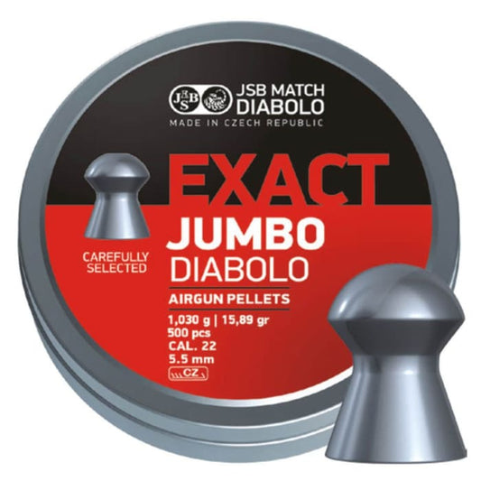 JSB Diabolo Jumbo Exact .22 500/Tin, 15.89Gr